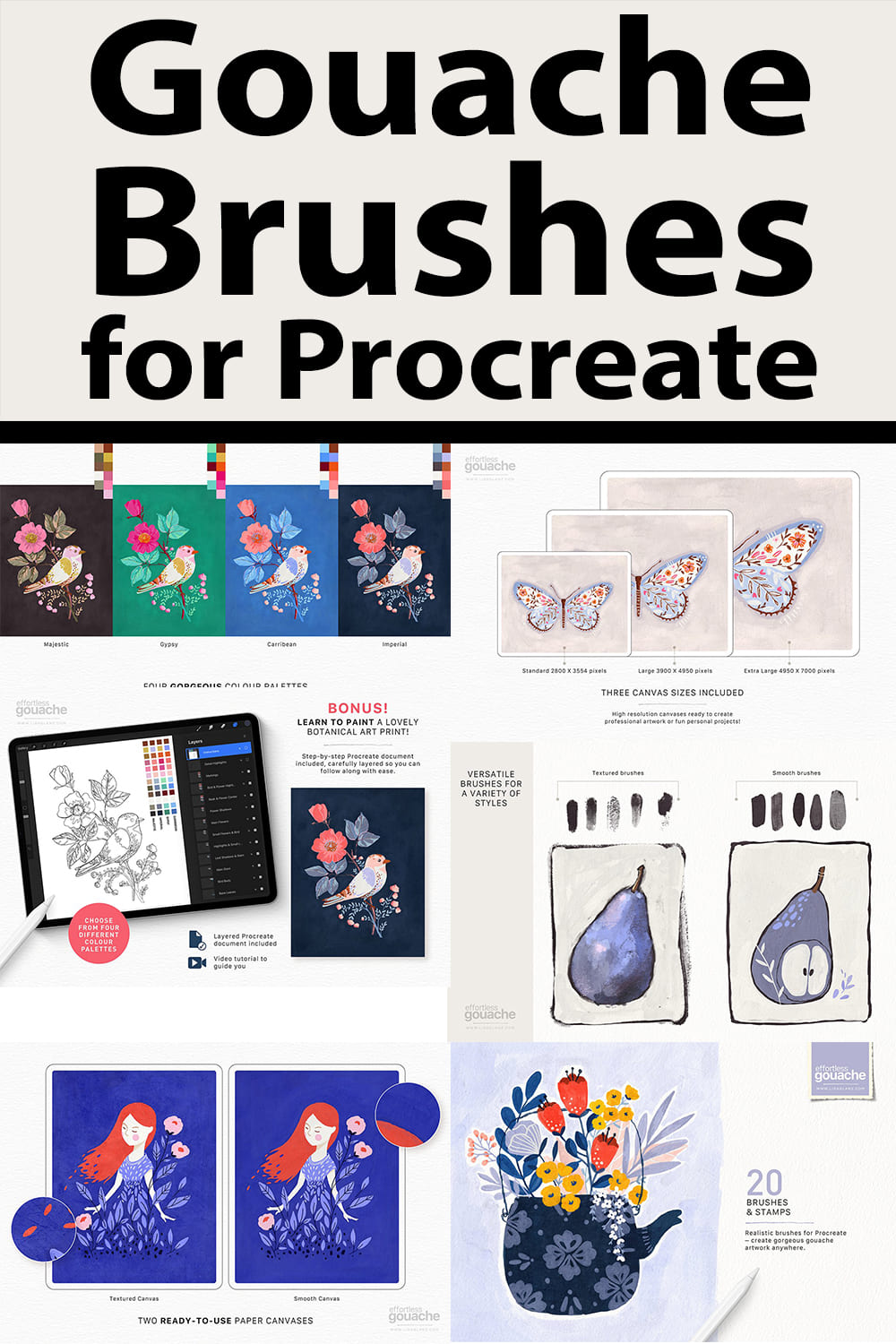 Gouache Brushes For Procreate - Preview.