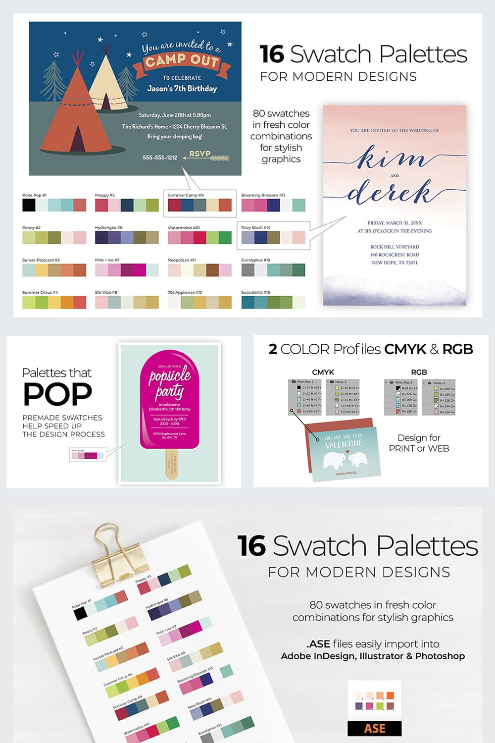 16 Swatch Palettes For Modern Designs Preview.
