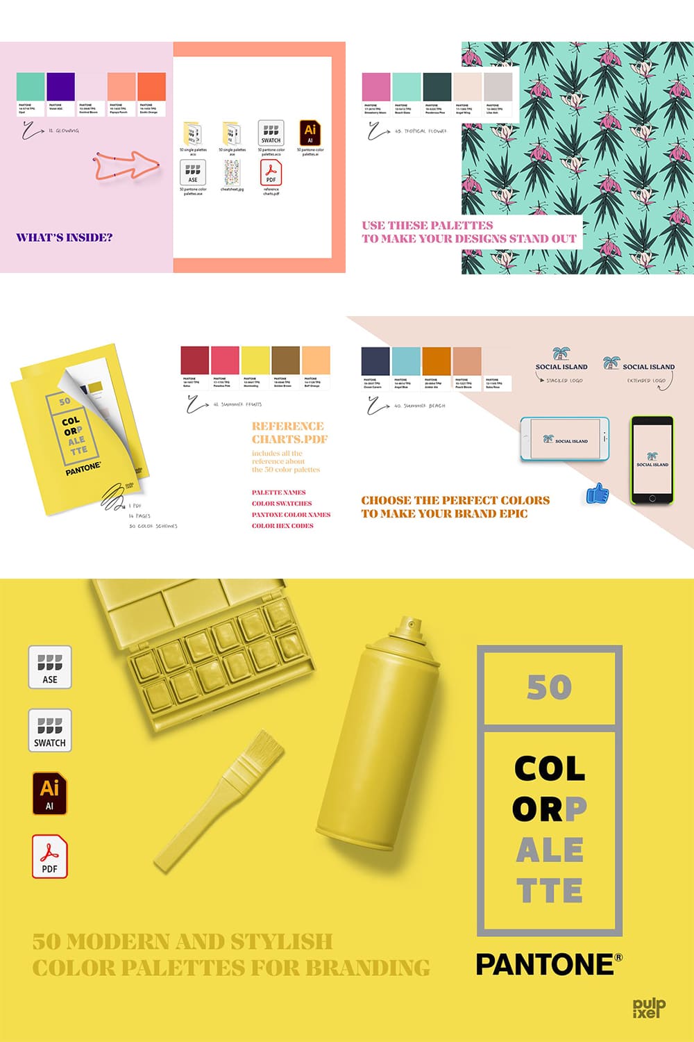 50 Pantone Branding Color Palettes - "Use These Palettes To Make Your Designs Stand Out".