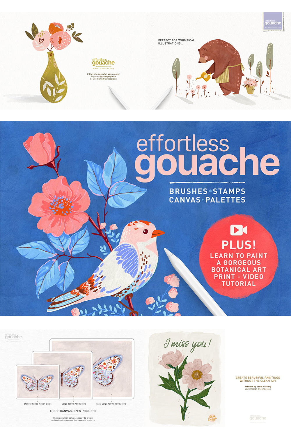 Gouache Brushes For Procreate - Effortless Gouache Preview.
