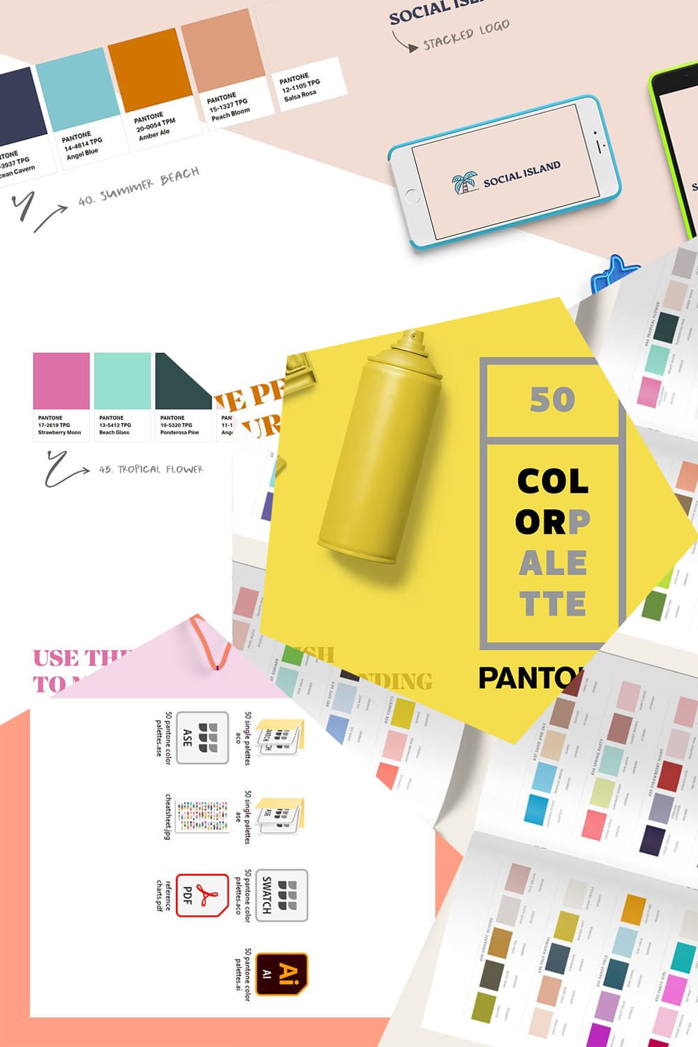 50 Pantone Branding Color Palettes Preview.