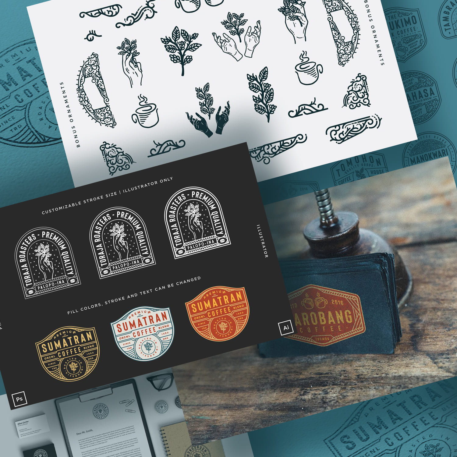 12 coffee logo and badge templates preview