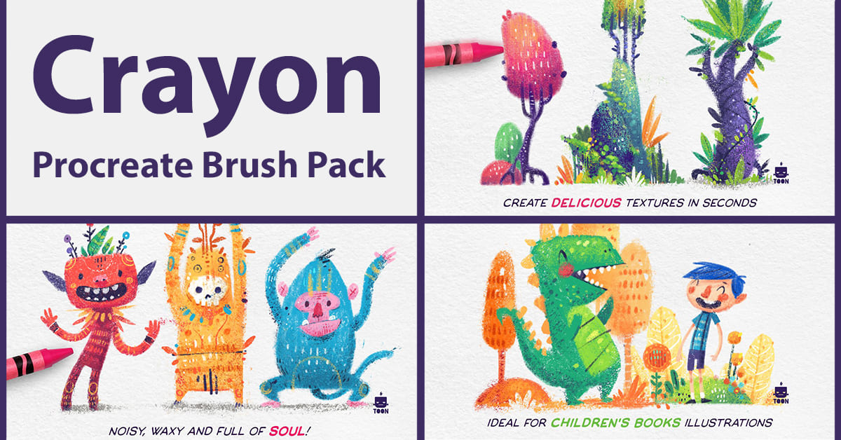 Crayon Procreate Brush Pack - "Noisy, Waxy And Full Of Soul".
