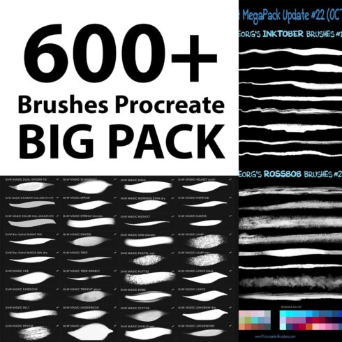 600+ Brushes Procreate - Big Pack Preview.