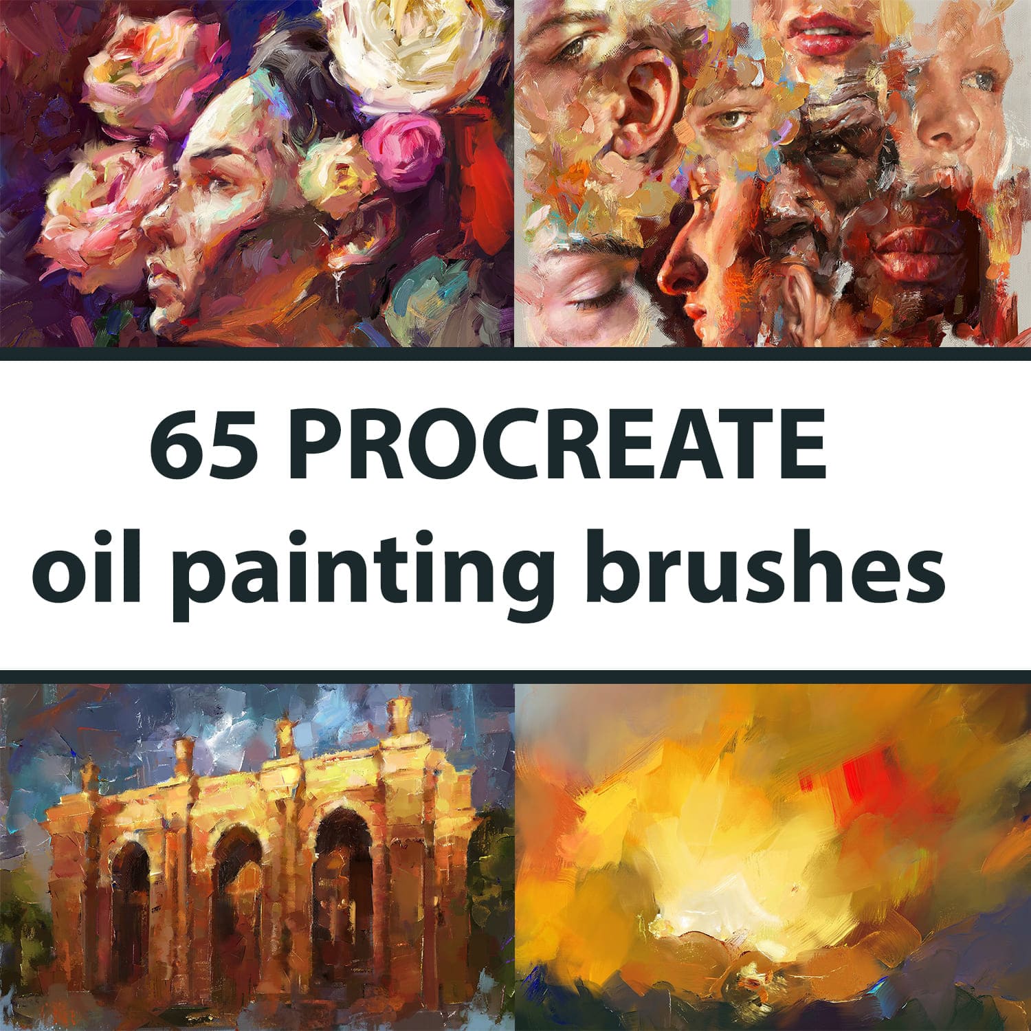 65 Procreate Oil Painting Brushes.