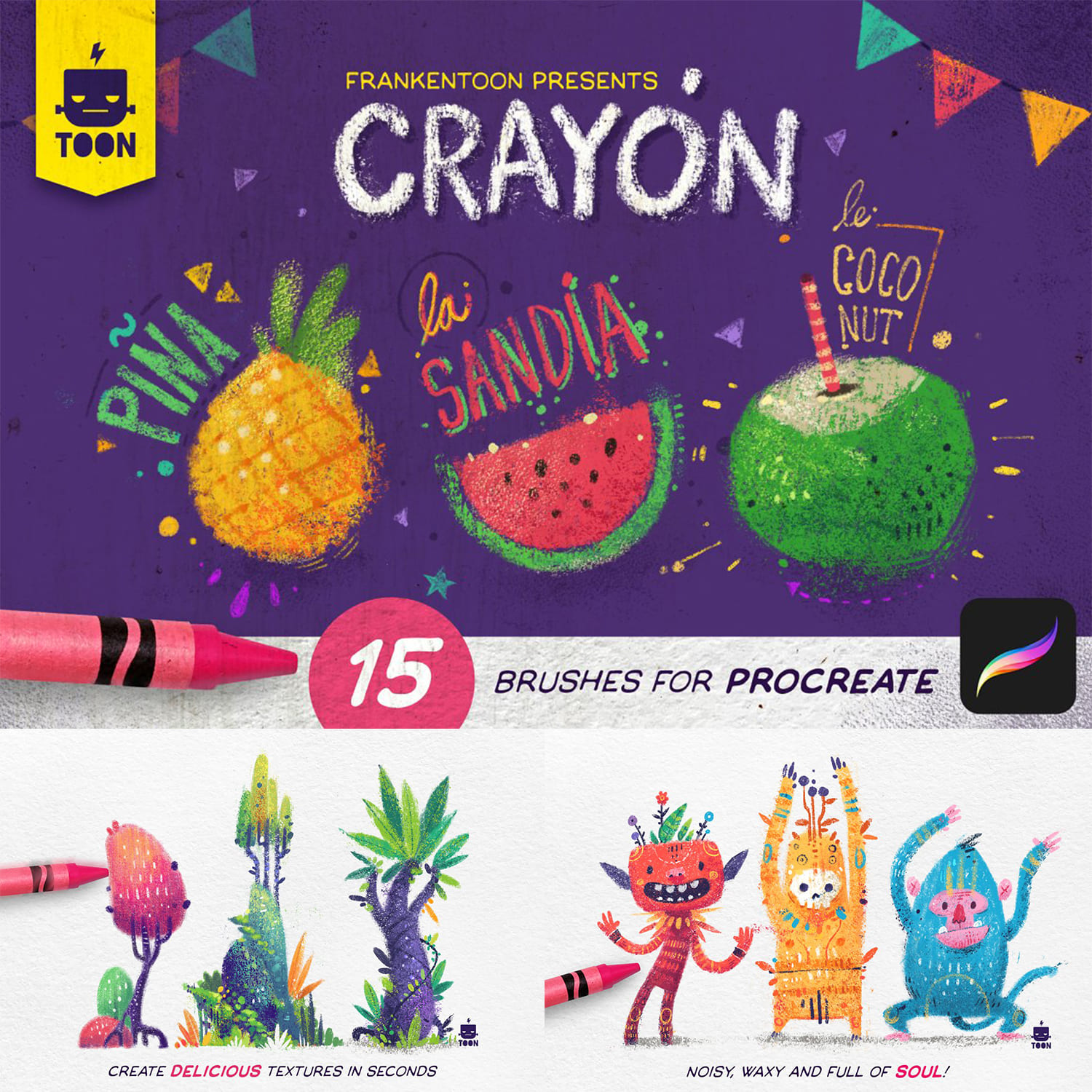 Frankentoon Presents - Crayon Brush Pack.