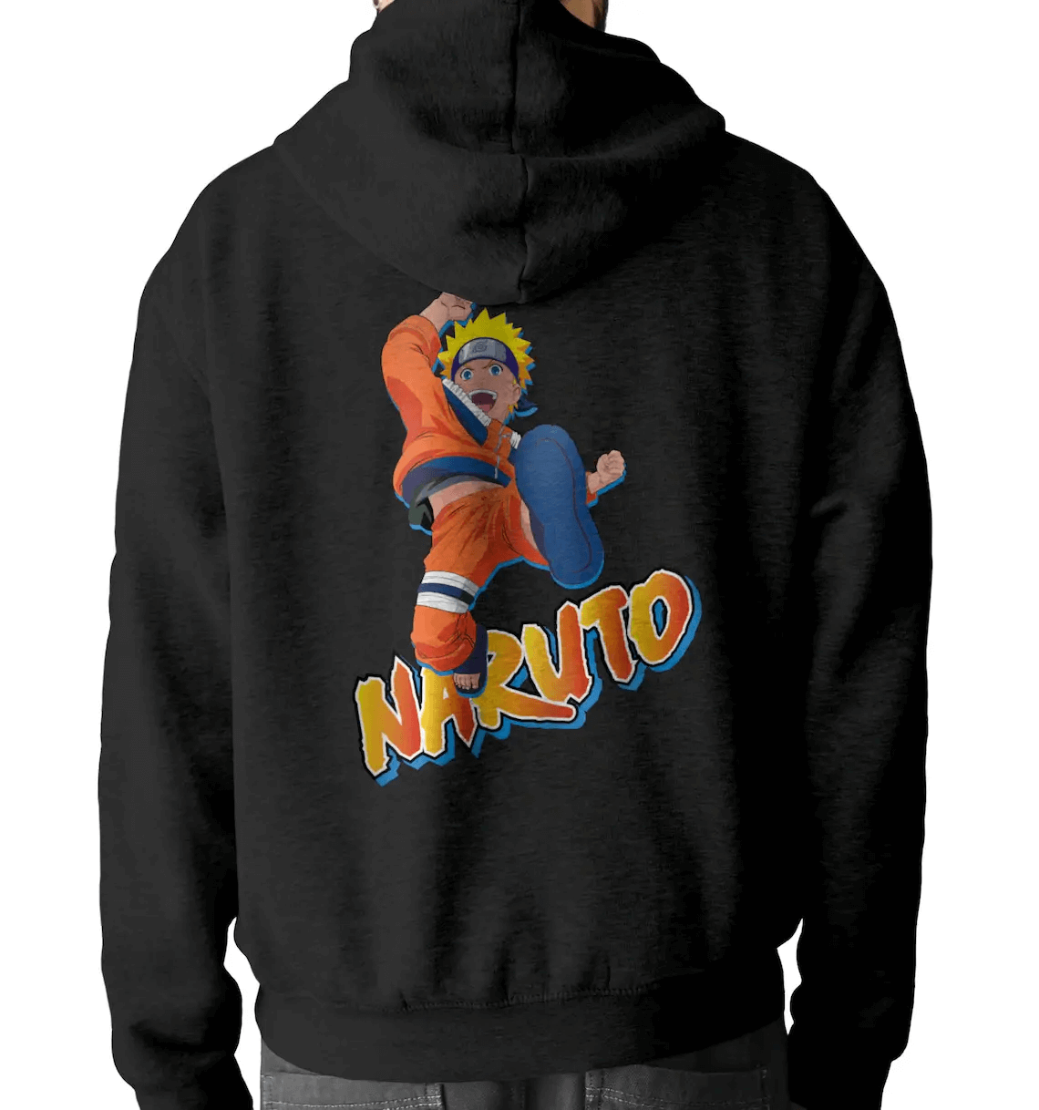 Naruto On a Black Pullover.