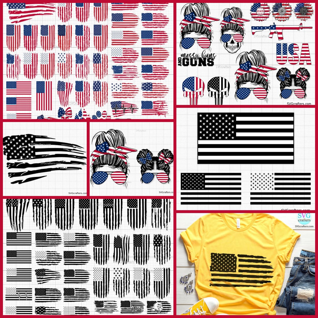 american flag svg preview