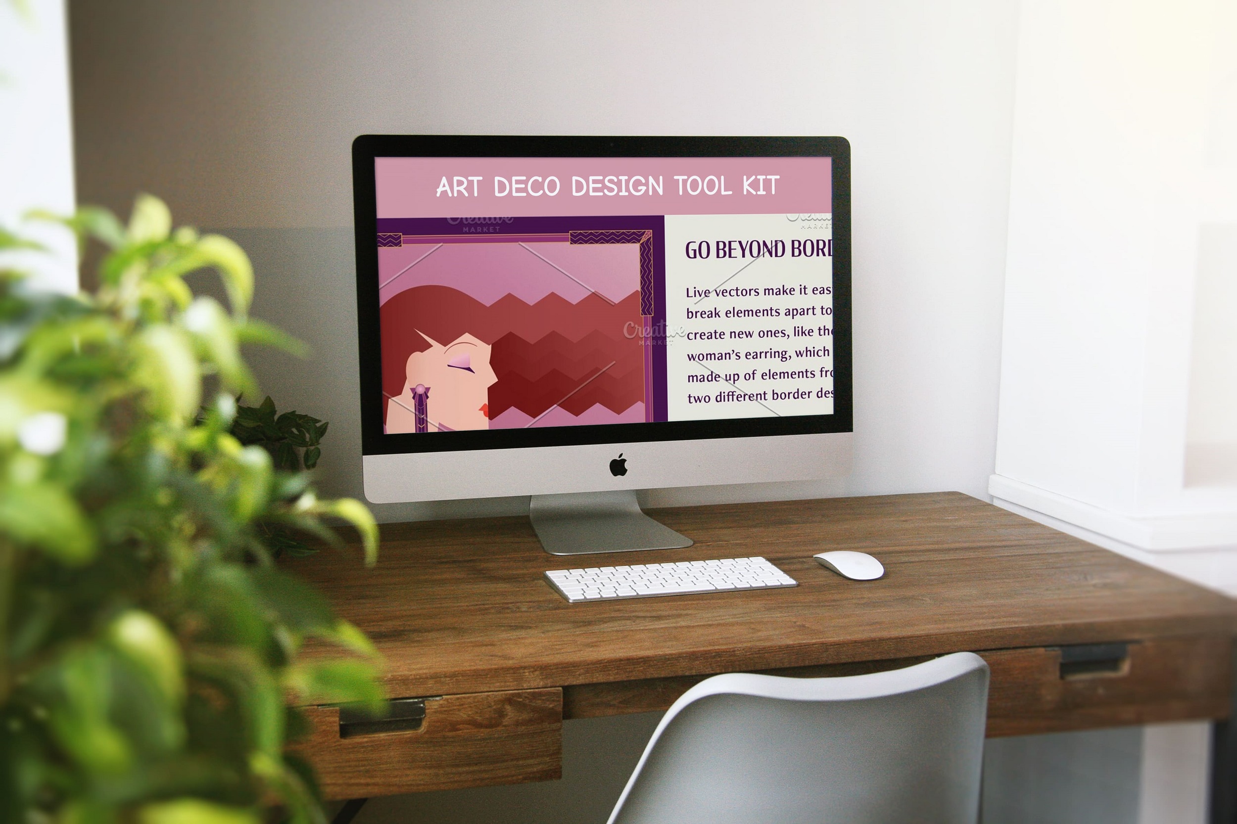 art deco design tool kit desktop mockup
