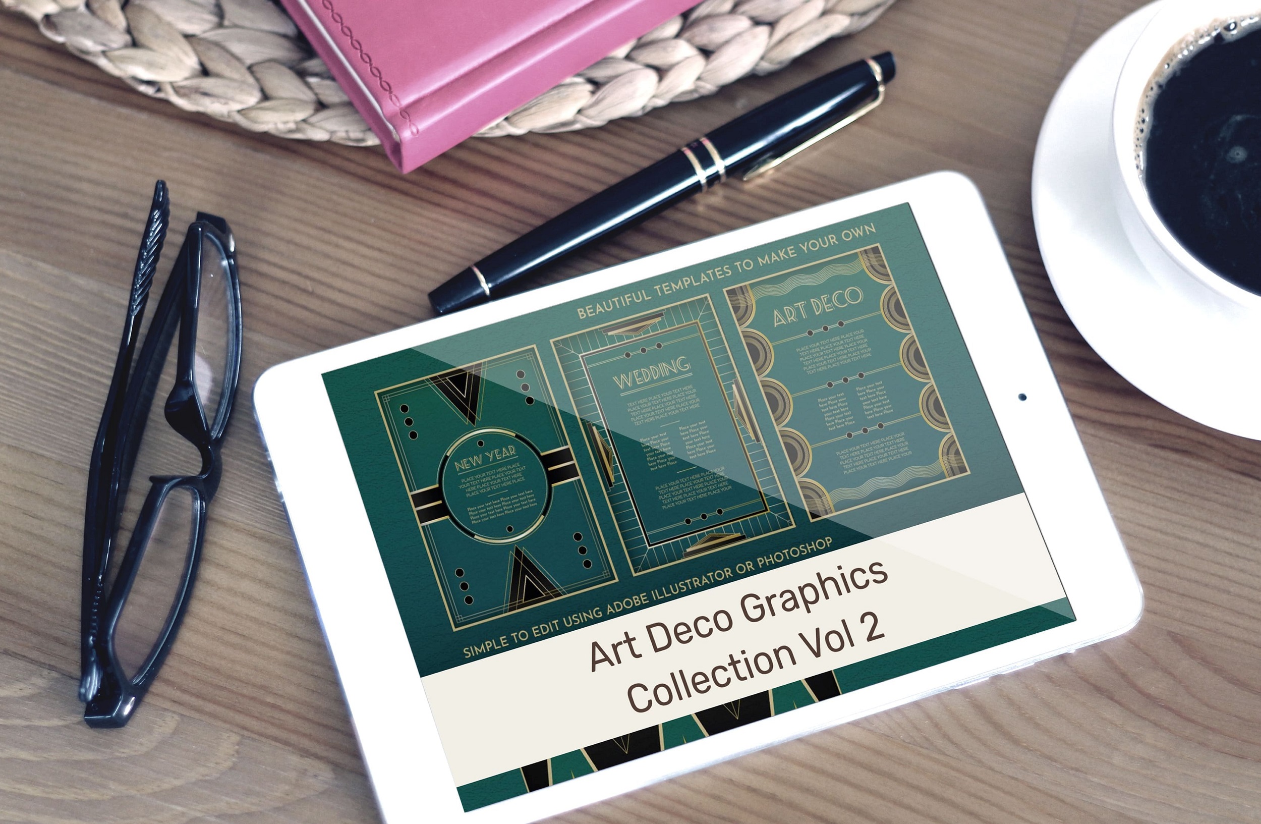 art deco graphics collection vol 2 note mockup