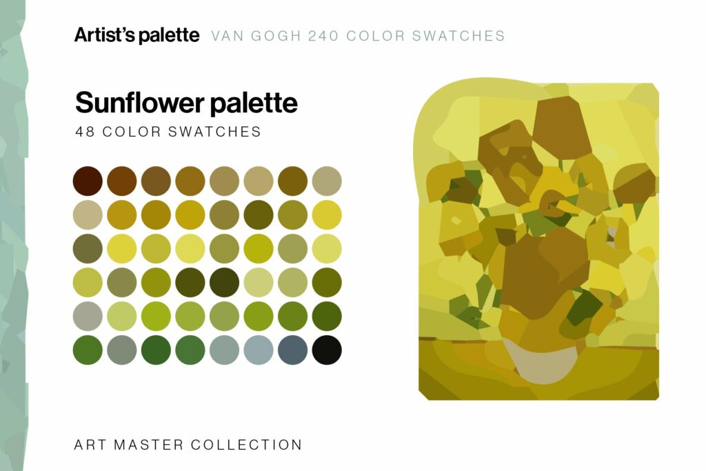 Van Gogh 240 Color Swatches Palette MasterBundles