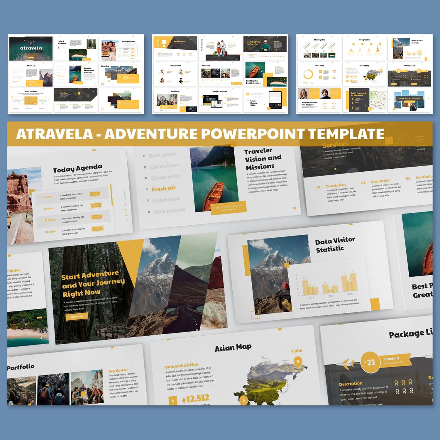 Atravela - Adventure Powerpoint Template main cover.