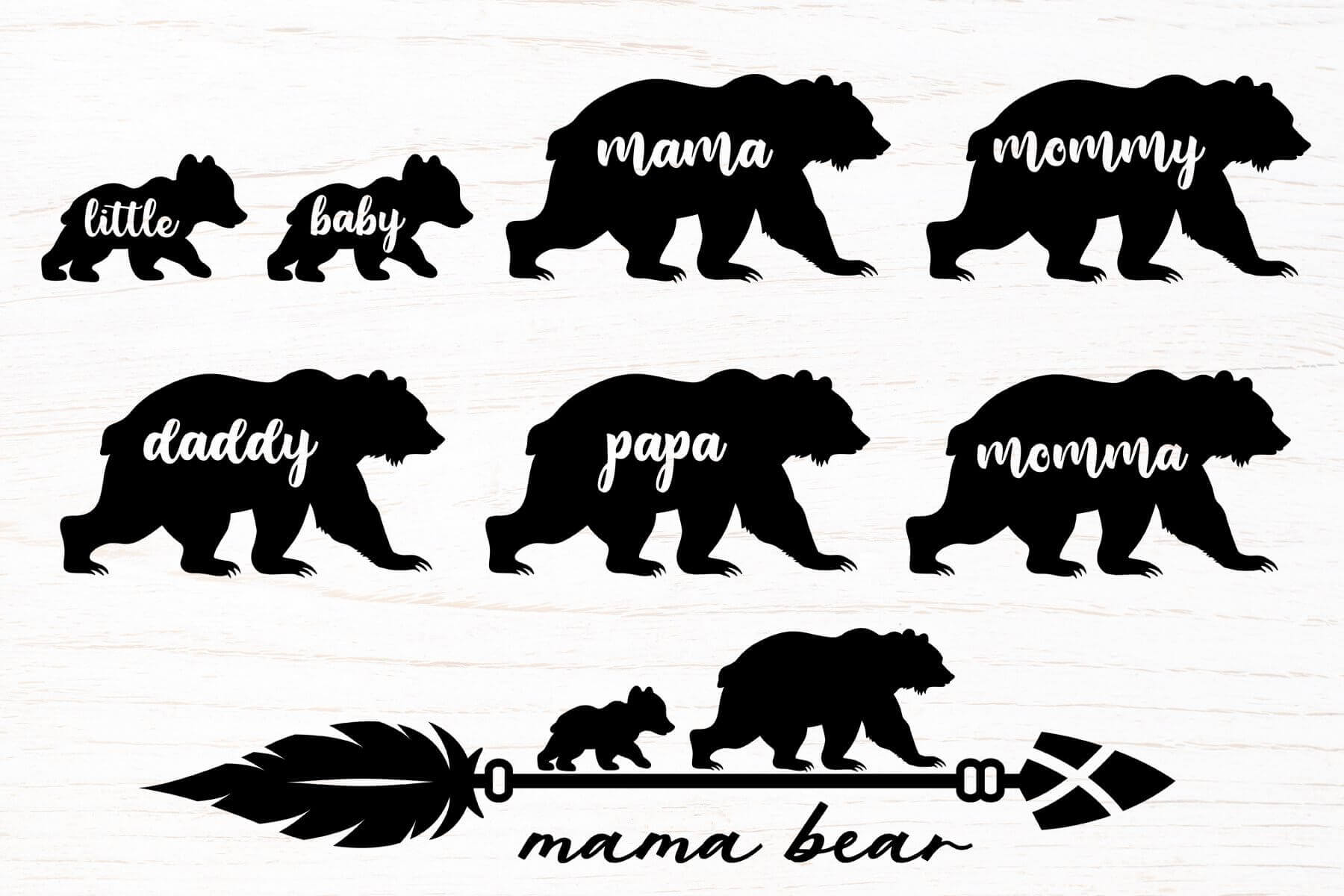 Mama Bear SVG Family Silhouette – MasterBundles