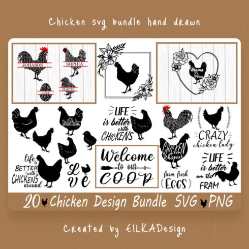 chicken svg bundle hand drawn cover 1