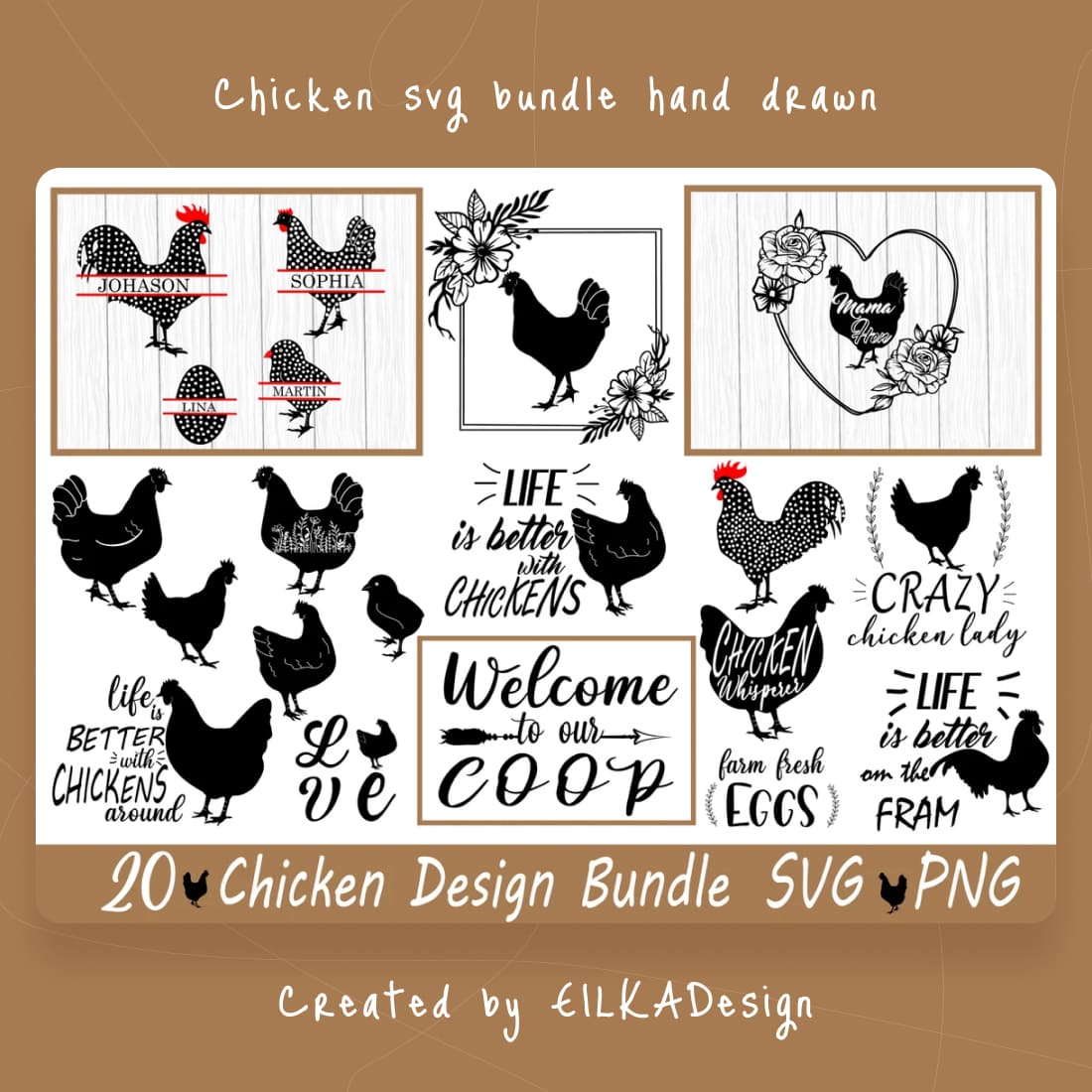Crazy Chicken Lady svg, Chicken Mom svg, Chicken Farm svg, Chick Lover svg,  Chicken Lady Shirt Design, Cricut & Silhouette Cut Files
