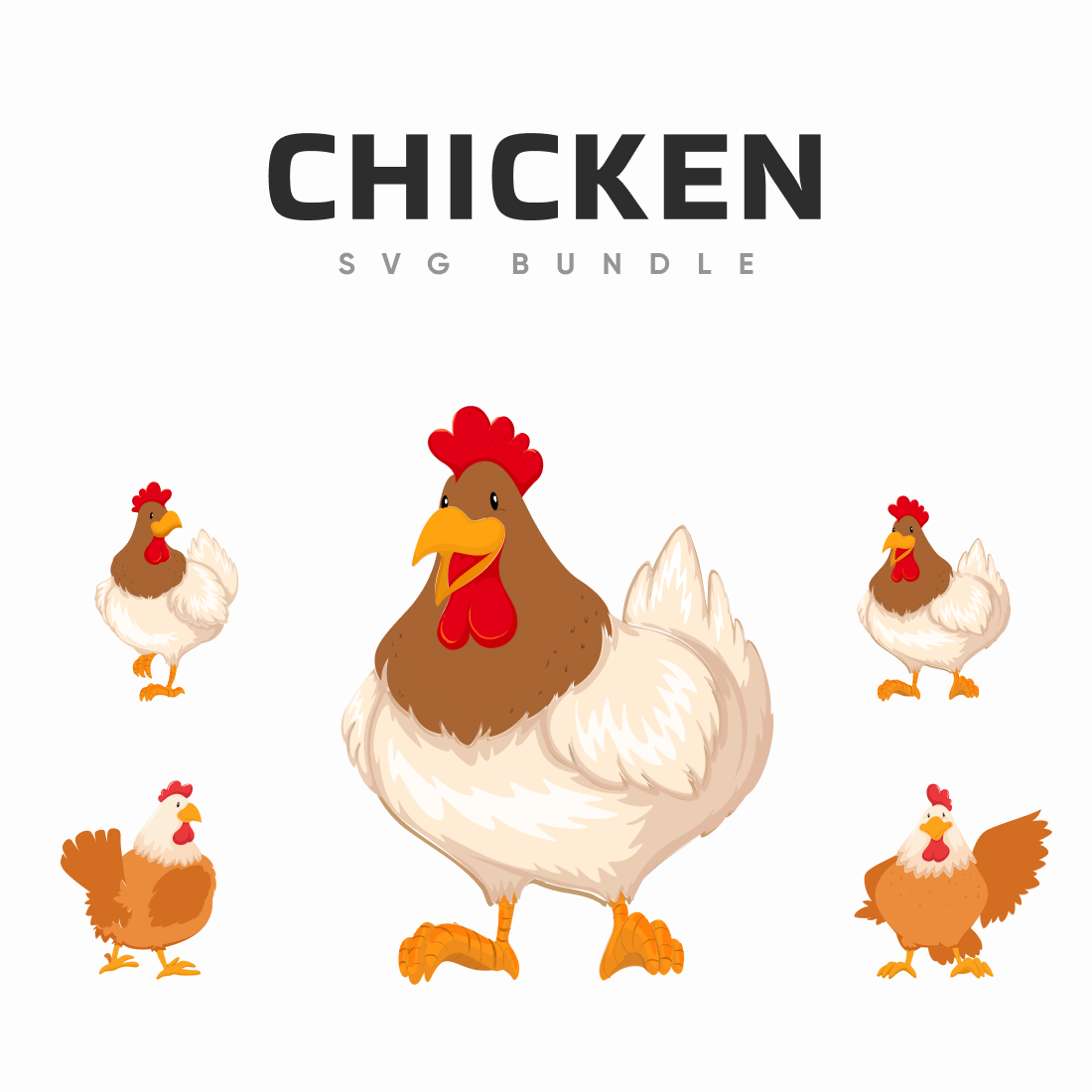 chicken svg files bundle cover image.