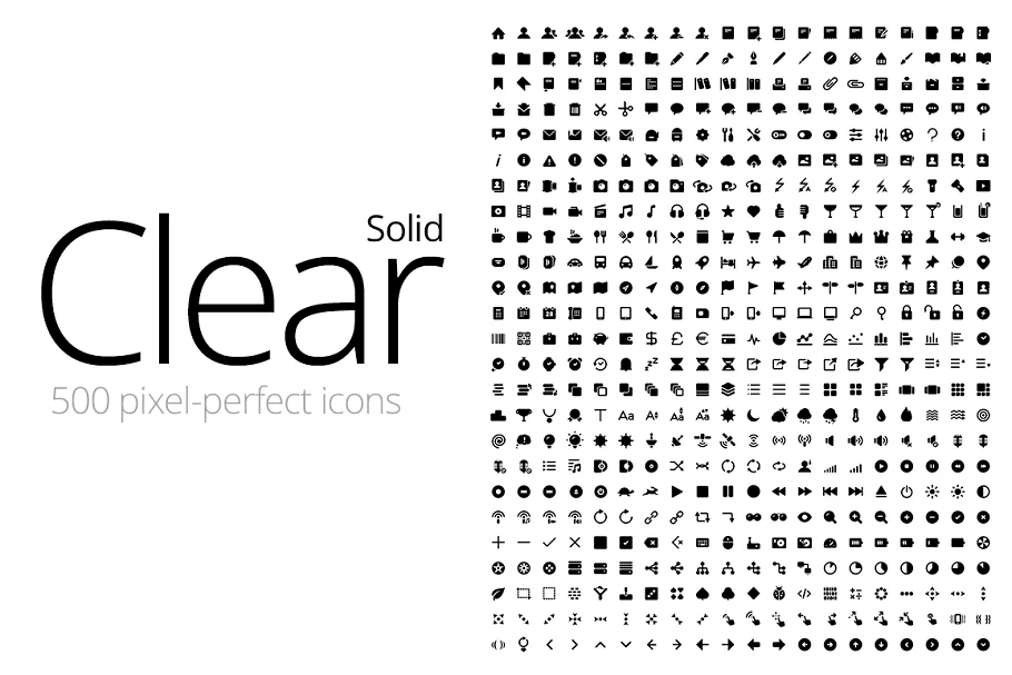 500 clear solid icons.