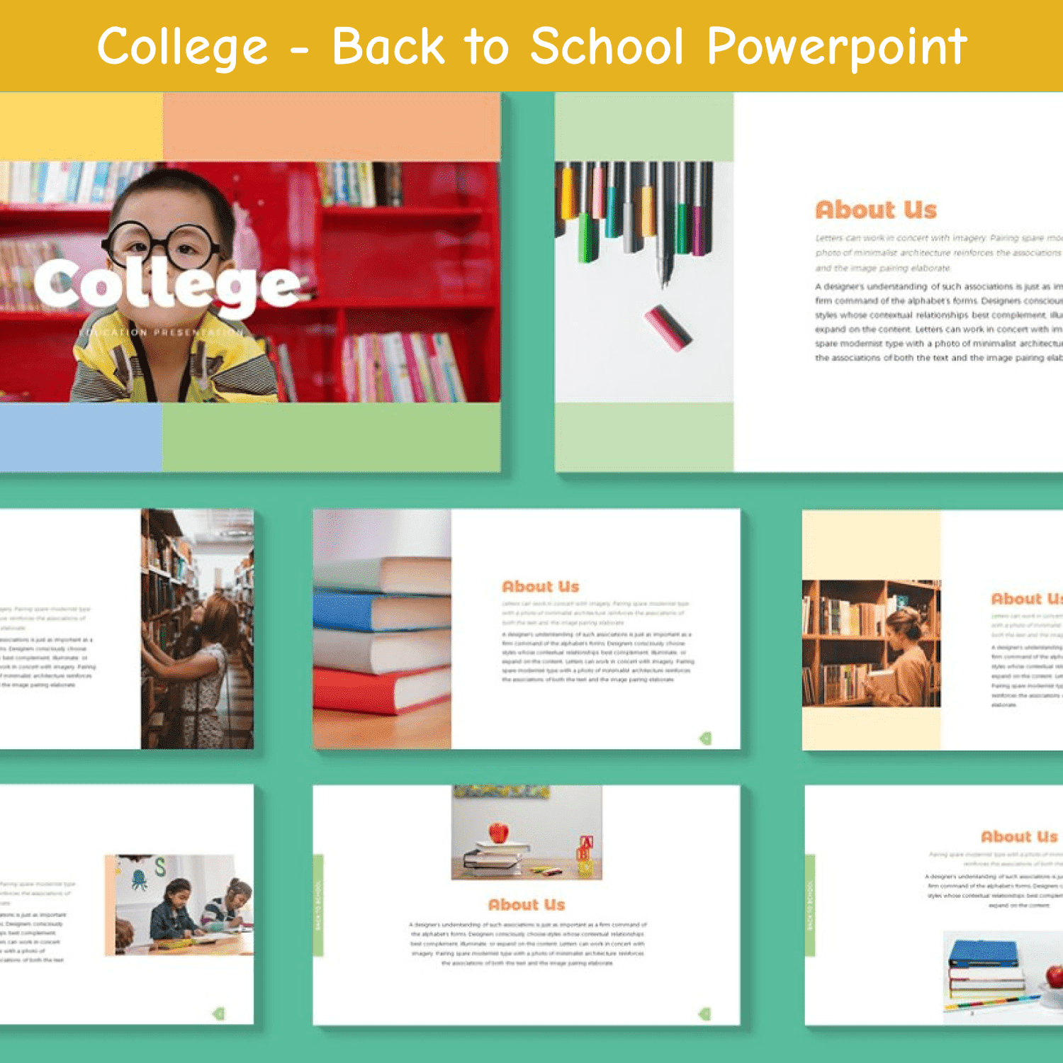 college back to school powerpoint cover image.