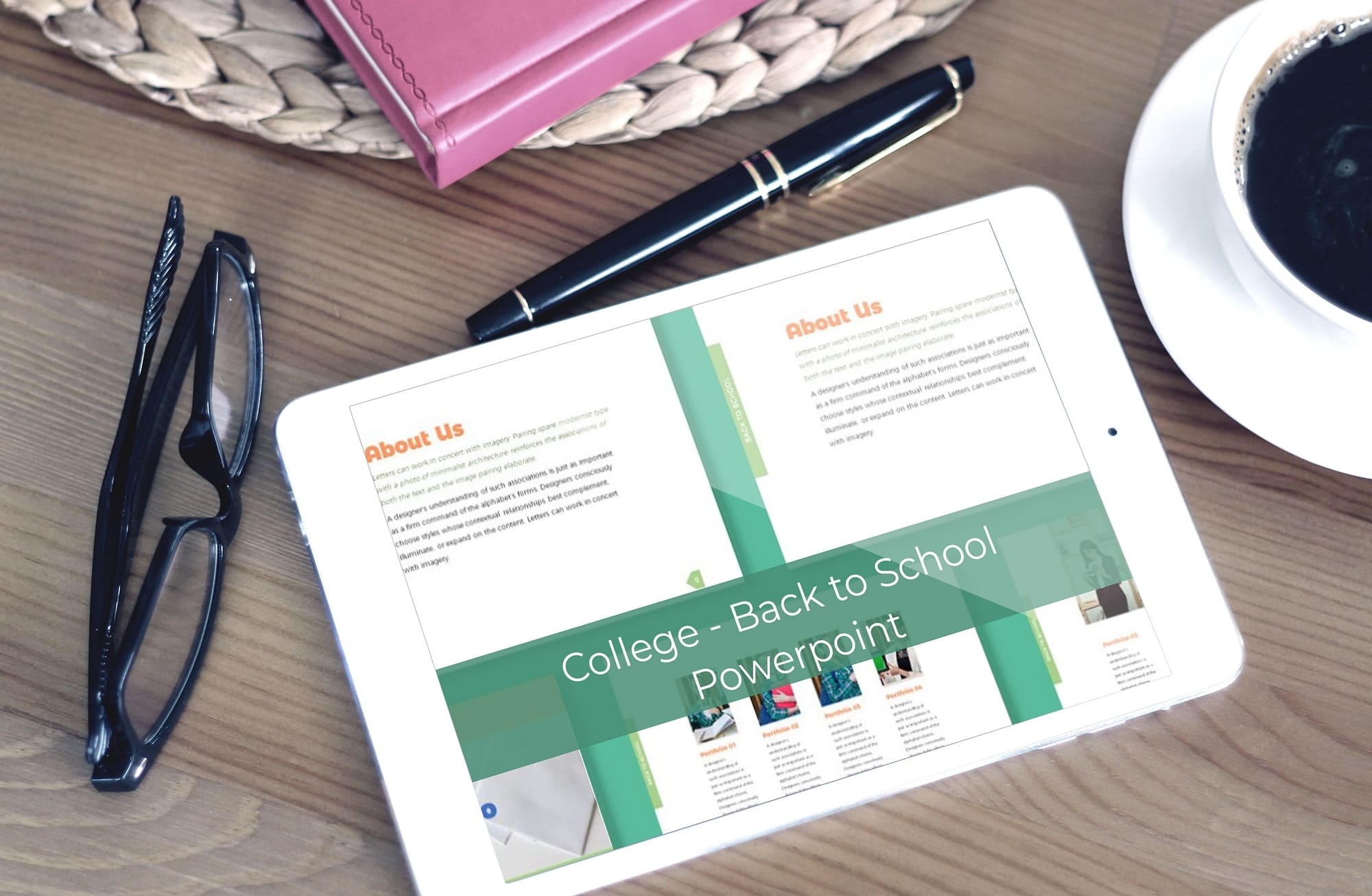 college back to school powerpoint tablet mockup