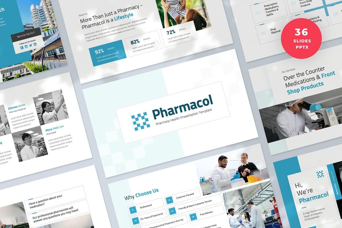 Pharmacol Pharmacy Health Presentation Template.