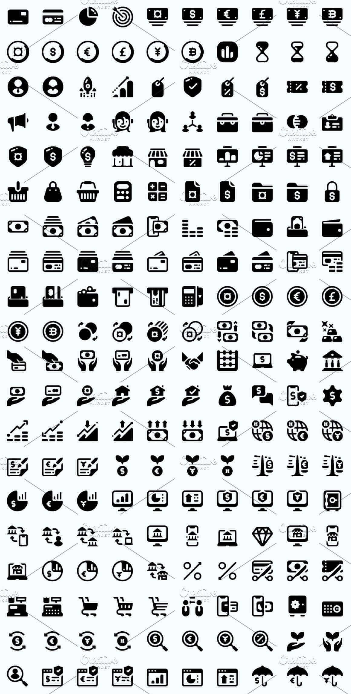 Preview business and ecommerce, Roundies 2200 Solid Icons.