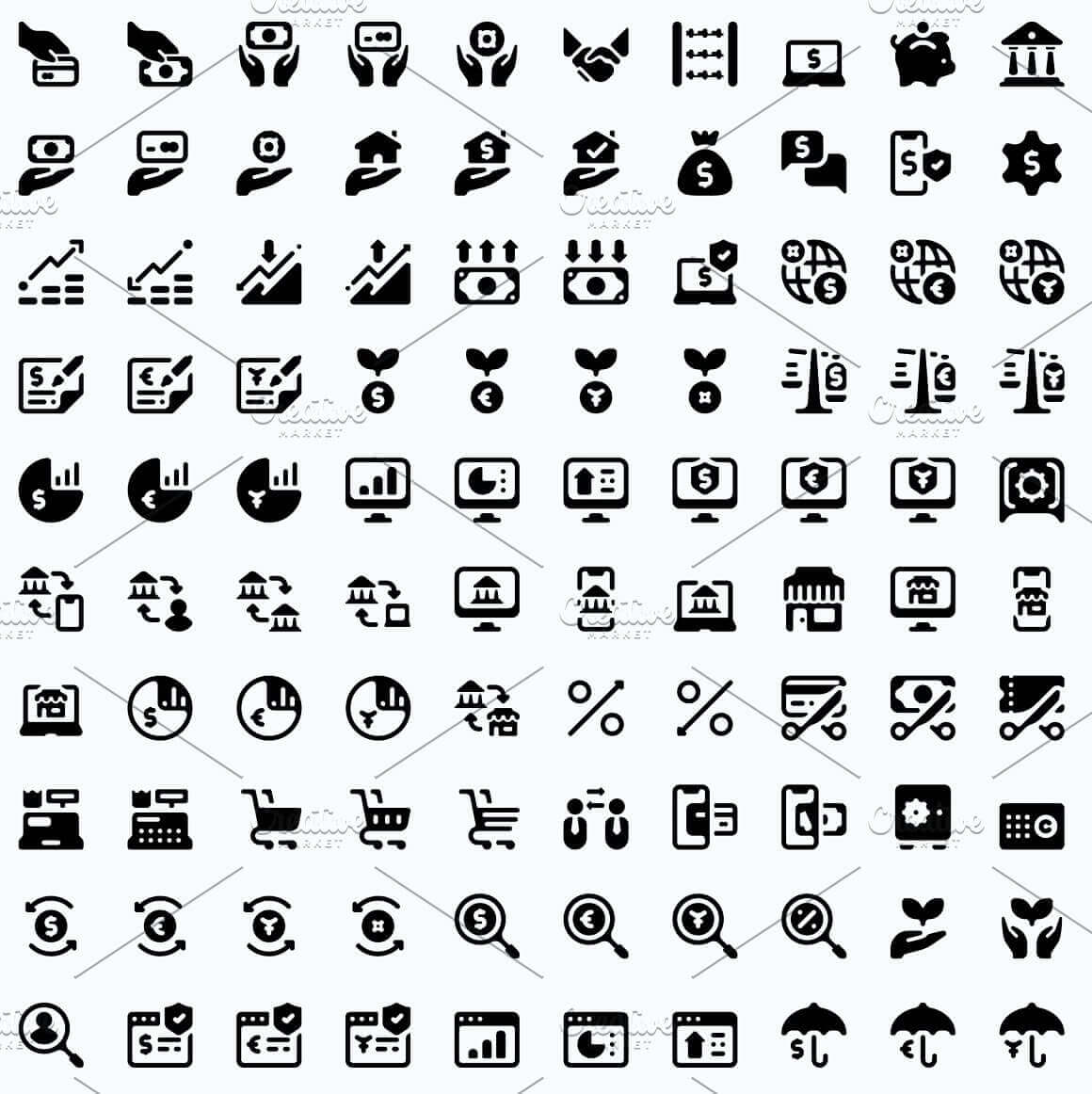 Preview business finance, Roundies 2200 Solid Icons.