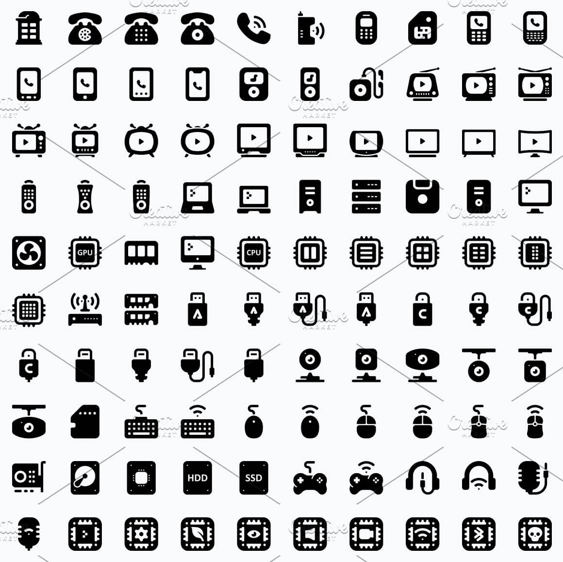 Preview electronics, Roundies 2200 Solid Icons.