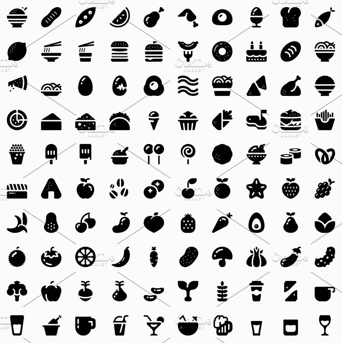 Preview food, Roundies 2200 Solid Icons.