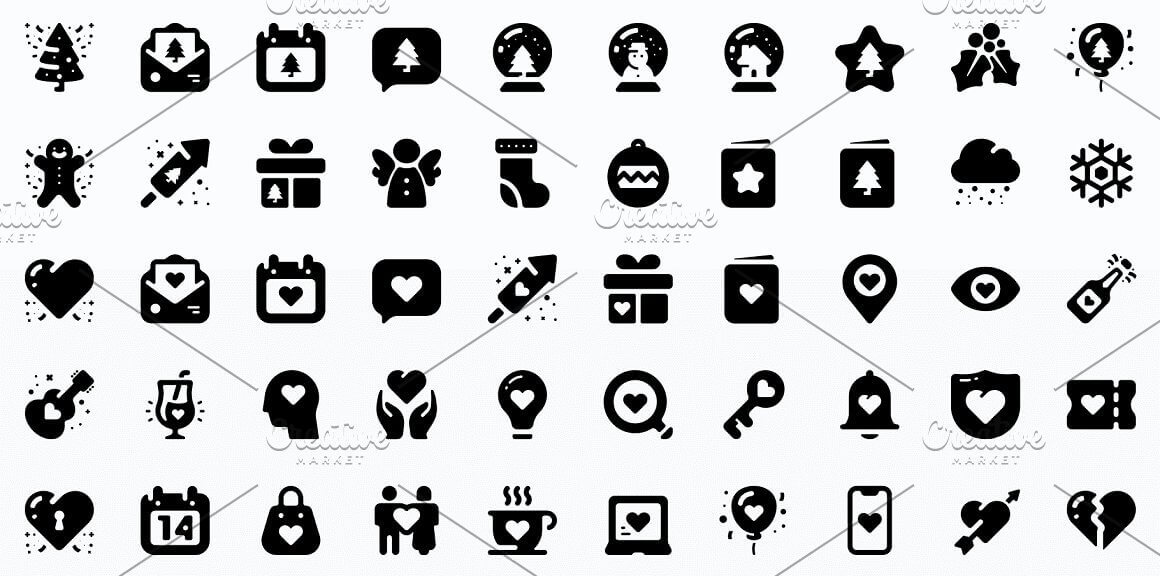 Preview holidays, Roundies 2200 Big Solid Icons.
