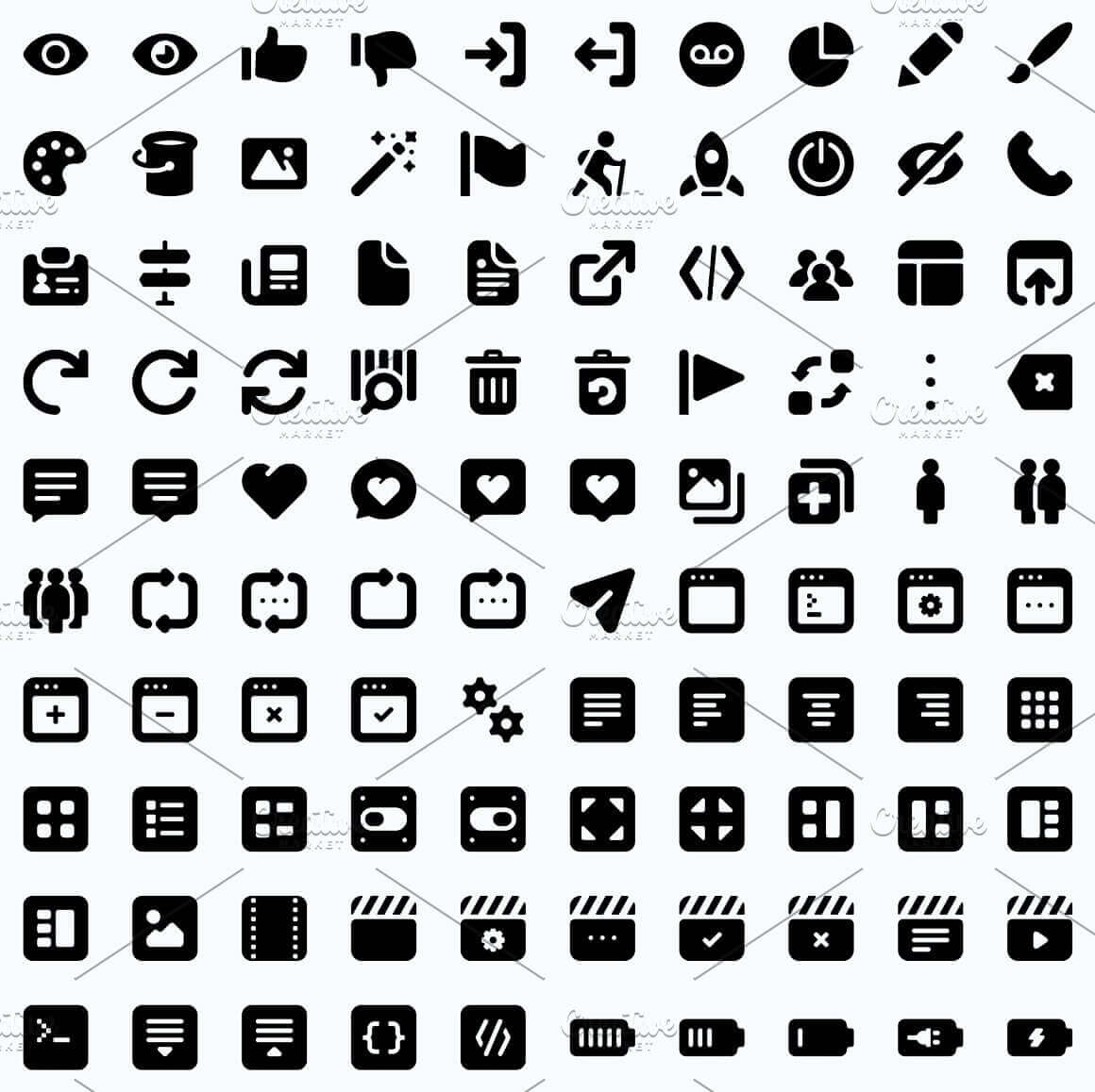 Preview utility 2, Roundies 2200 Solid Icons.