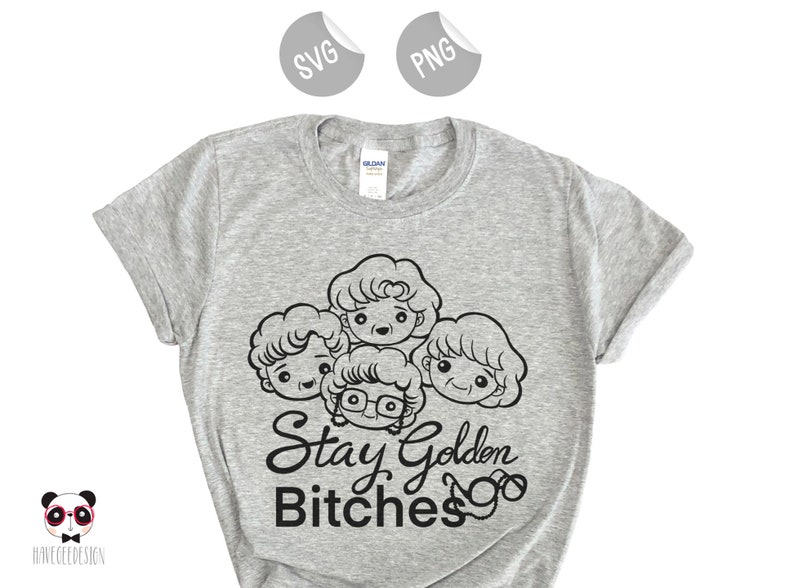 Cute golden girls SVG and PNG files t-shirt mockup.
