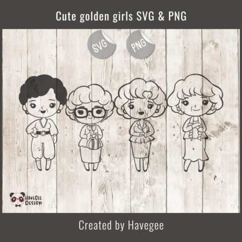 Cute golden girls SVG and PNG preview.