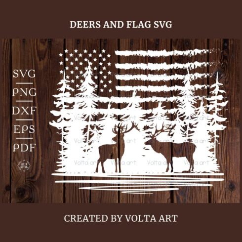 deers and flag svg distressed flag svg deer svg mountains cover