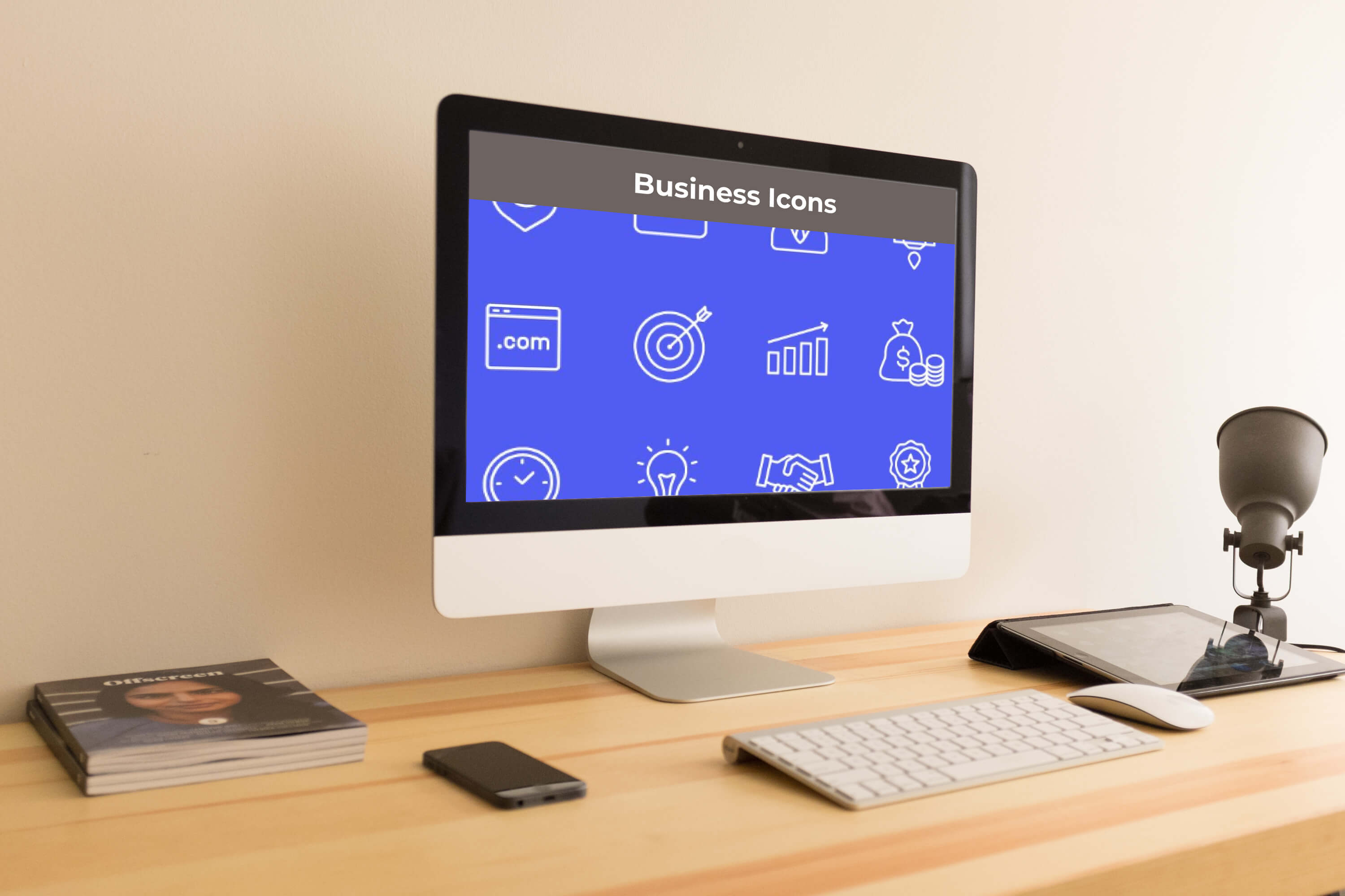 Business Icons, preview on desctop.