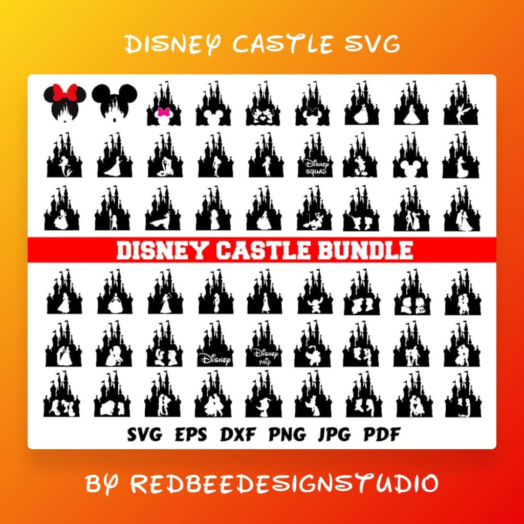 Disney Castle SVG Bundle cover.