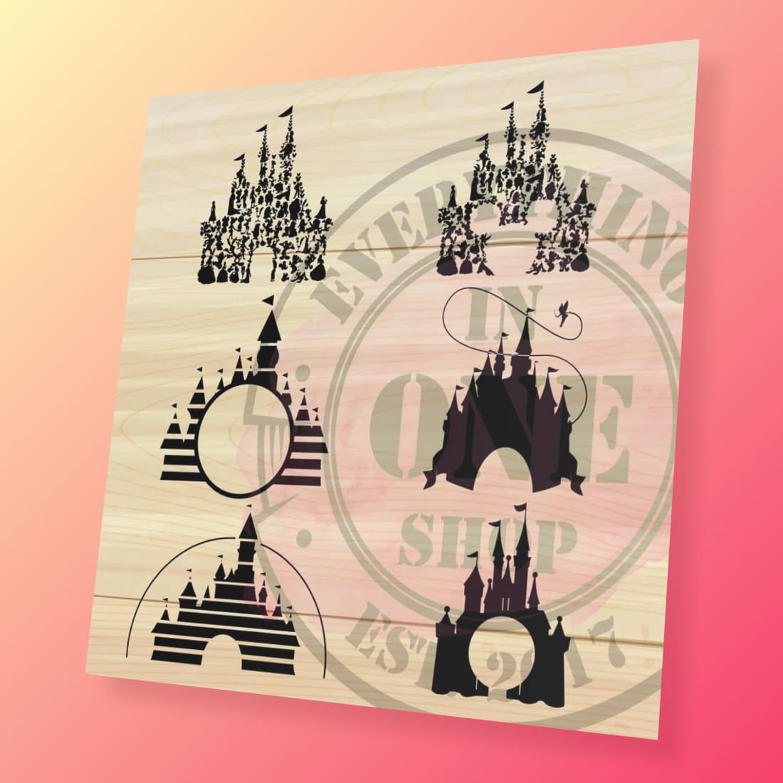Disney Castle SVG preview.