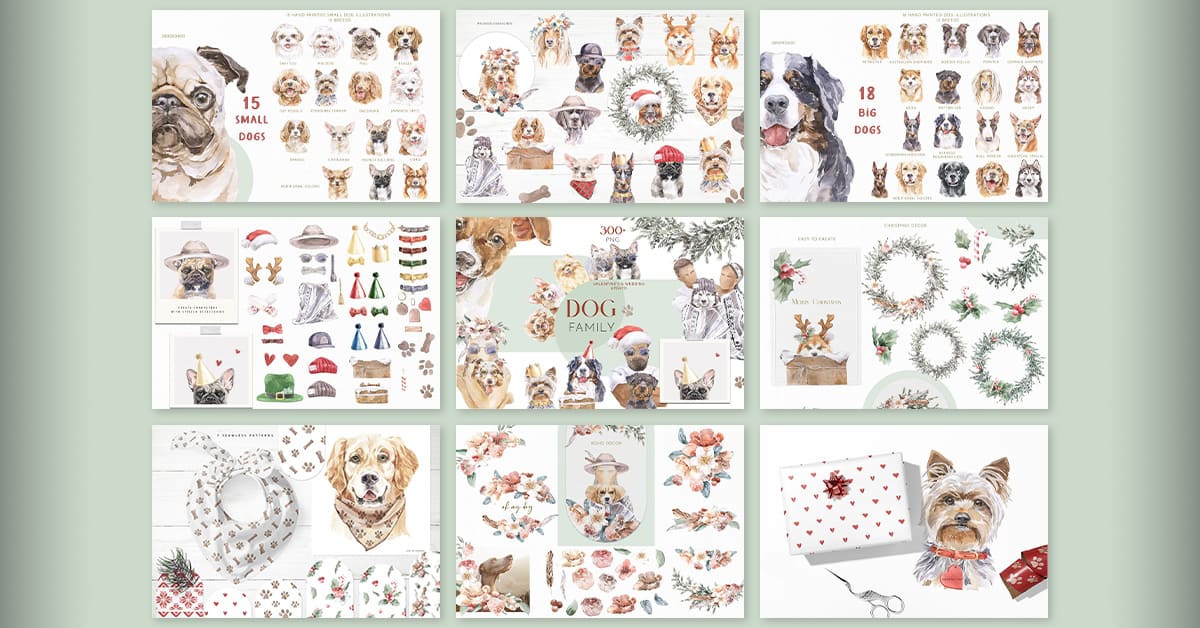 dog family character creator clipart facebook image.