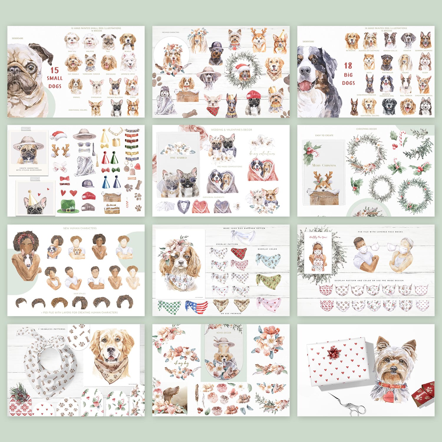 dog family character creator clipart preview