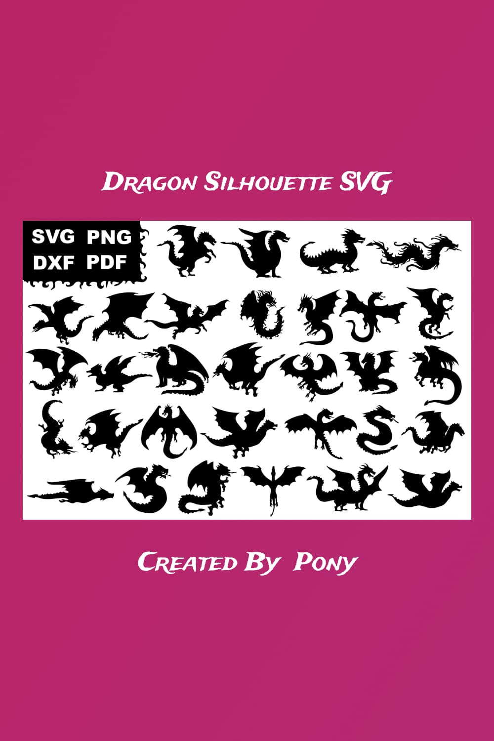 dragon silhouette svg pinterest image.