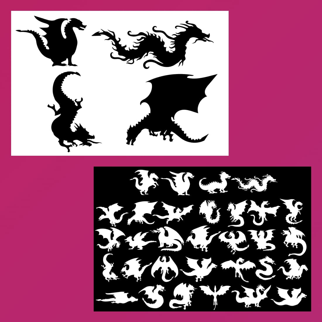dragon silhouette svg preview image.