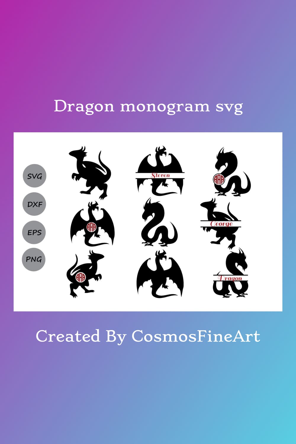 dragon svg dragon monogram svg dragon clipart pinterest image.