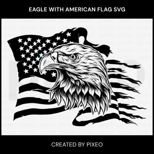eagle with american flag svg cover image.
