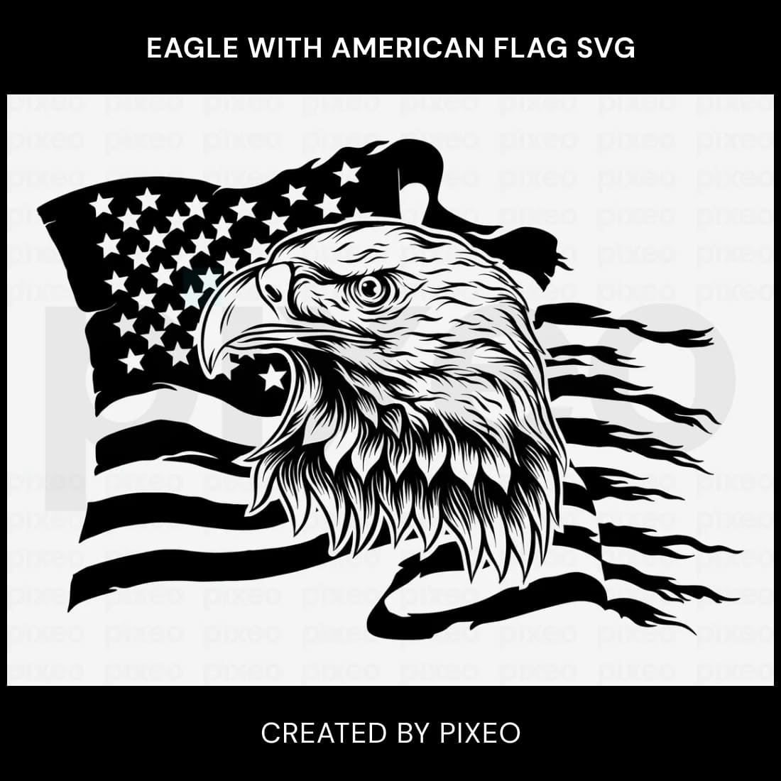 Eagle With American Flag Printable Vinyl Iron On Prints