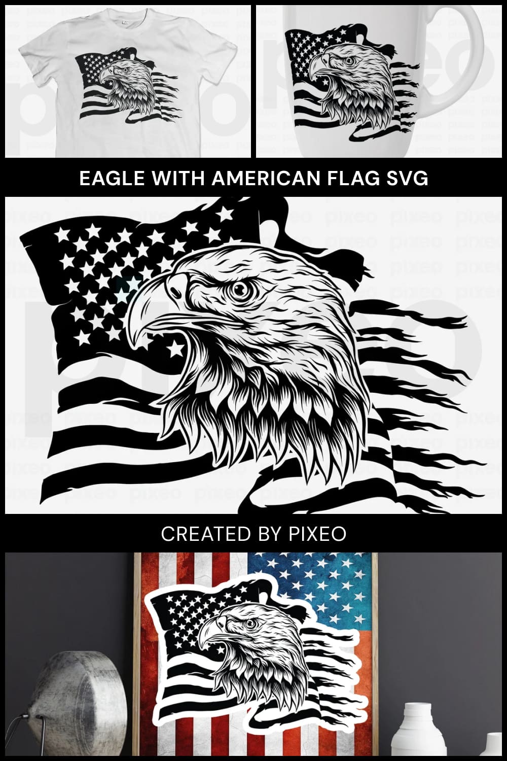eagle with american flag svg pinterest image.