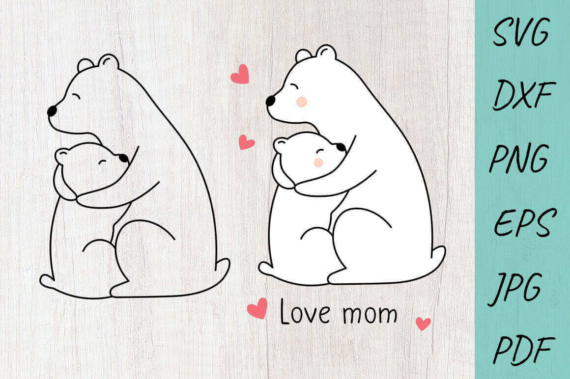 Mama bear, Polar bear, Pocket hug, Mom gift from daughter, M - Inspire  Uplift