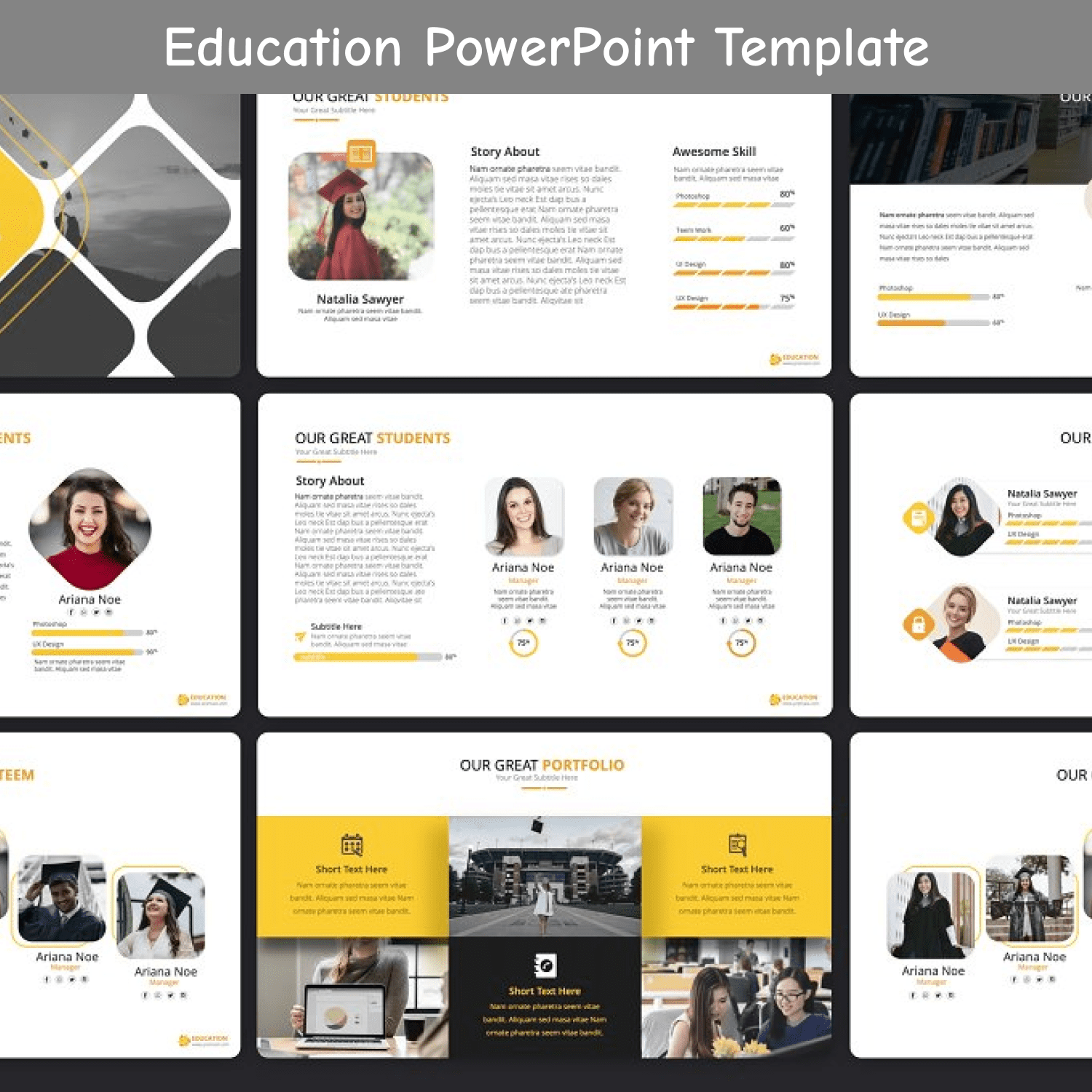 education powerpoint template cover