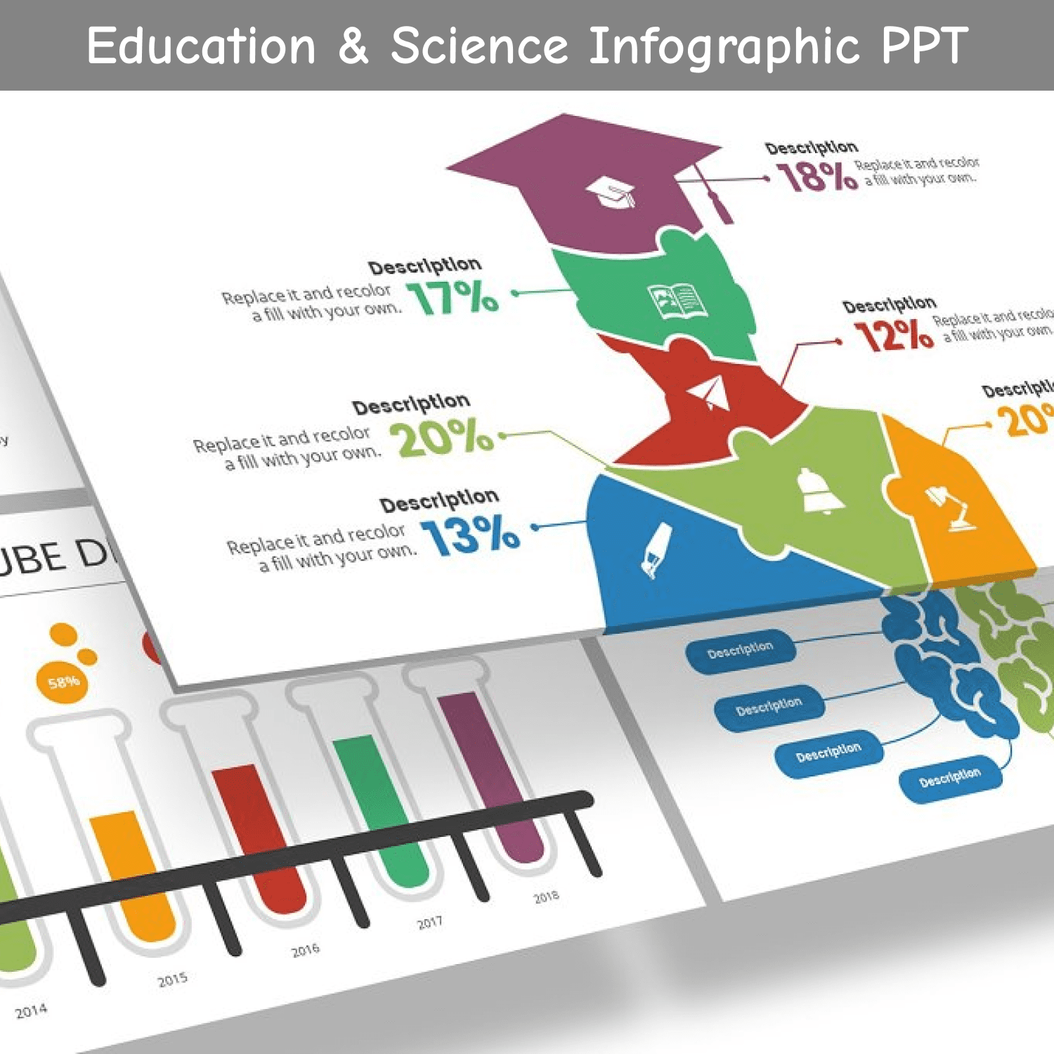 education science infographic ppt cover image.