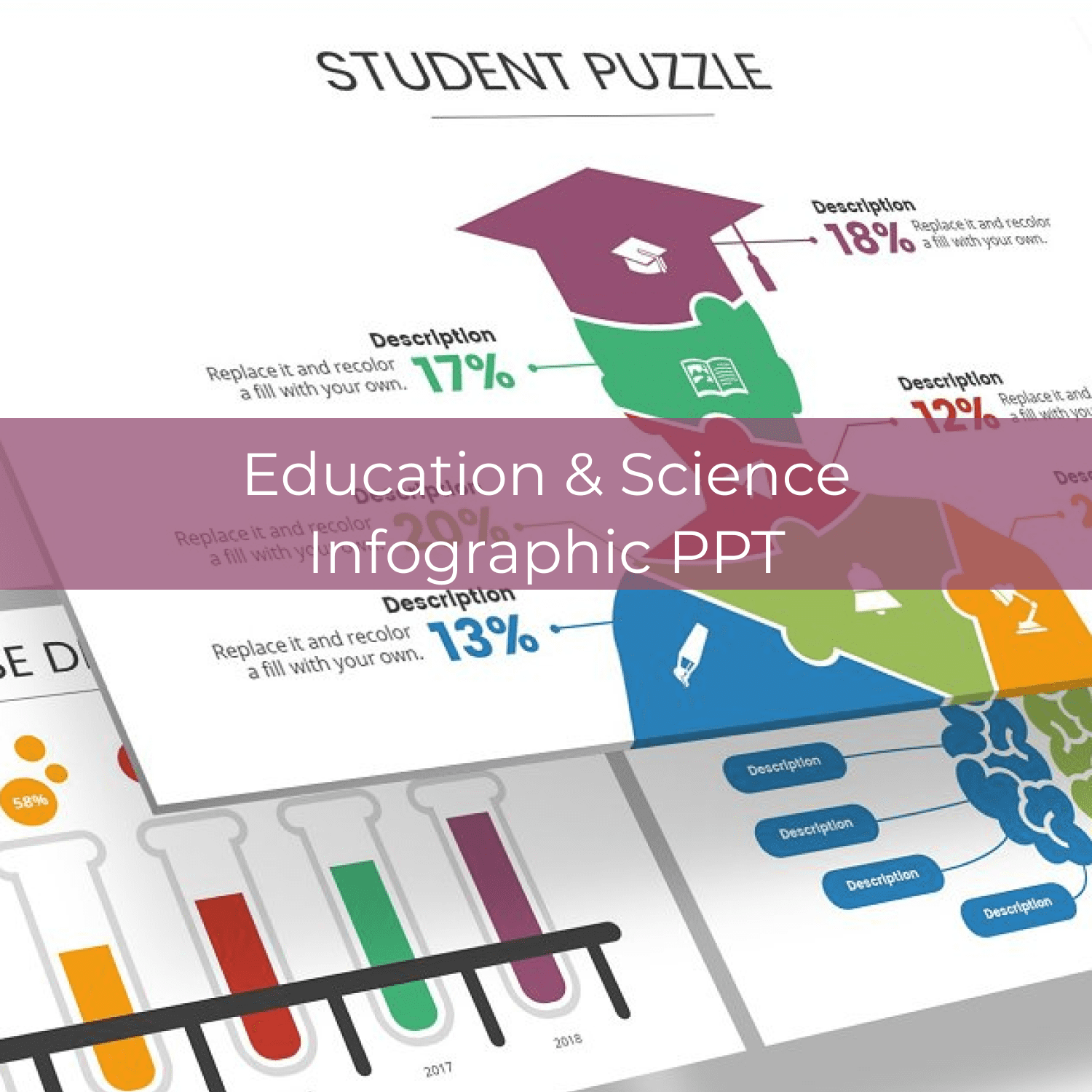 education science infographic ppt preview image.