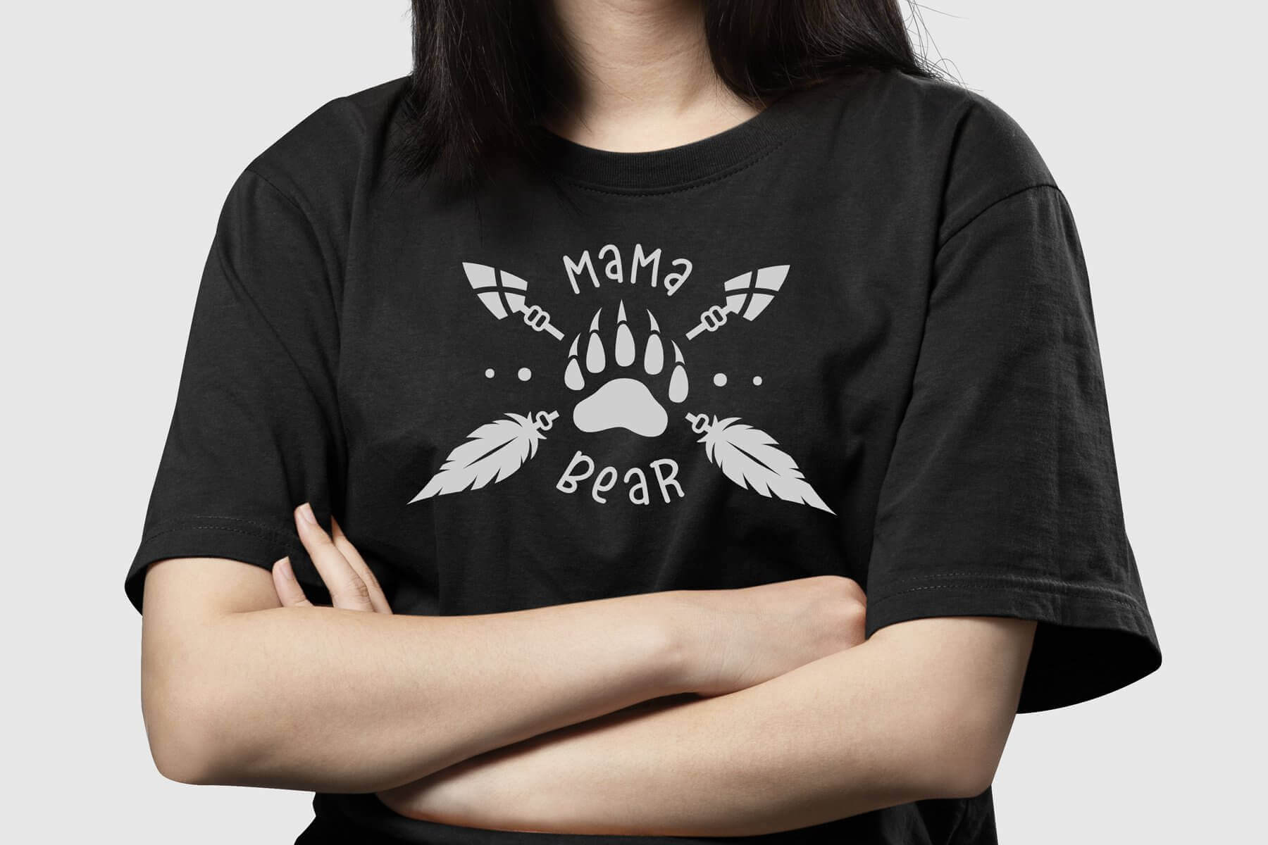 Mama Baer with Other Design on the T-shirt.