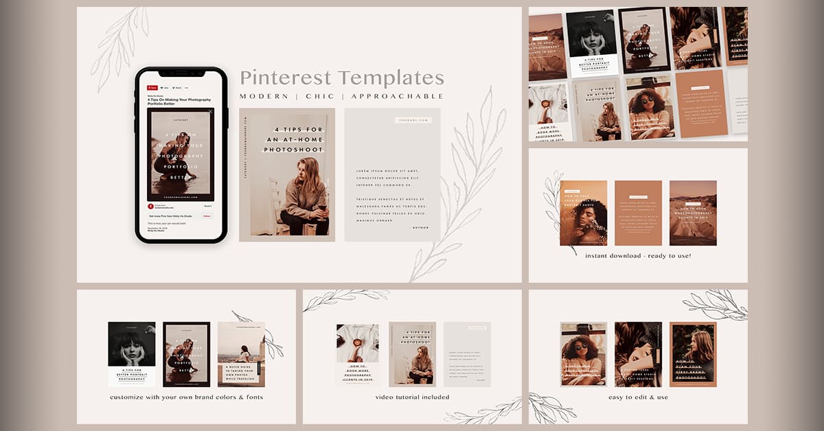 Pinterest Templates - Modern, Chic, Approachable.